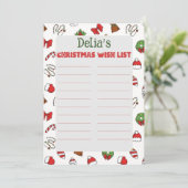 Invitation Lettre à Père Noël avec nom d'enfant (Debout devant)