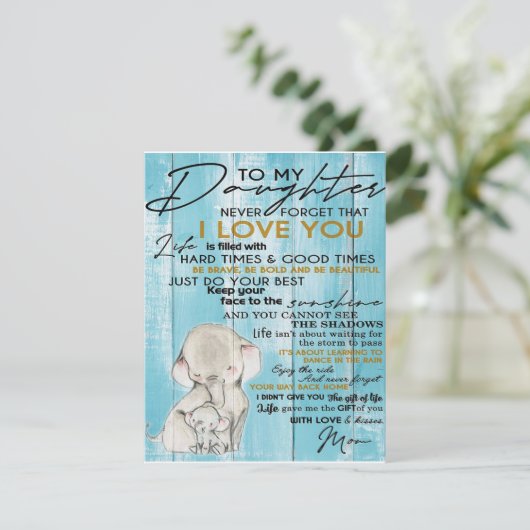 Invitation Lettre adorable à ma fille, Cadeau charmant (Debout devant)