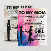 Invitation Lettre adorable à maman | Cadeau charmant pour ma  (Devant / Derrière)