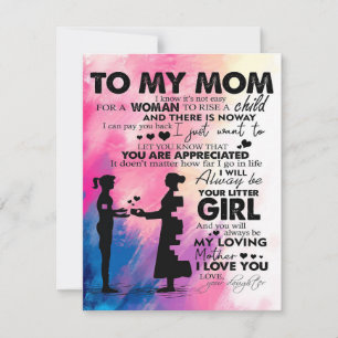Invitation Lettre adorable à maman Cadeau charmant pour ma