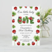 Invitation LETTRE alphabet Ladybug Enfants 1er anniversaire (Debout devant)