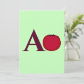 Invitation LETTRE Alphabet Personnalisée A Pomme (Debout devant)