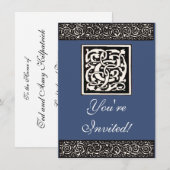 Invitation Lettre Art Nouveau C Monogramme Vintage (Devant / Derrière)