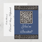 Invitation Lettre Art Nouveau Monogramme Vintage S (Devant / Derrière)