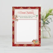 Invitation Lettre au modèle Père Noël. Dessiner un modèle d'i (Debout devant)