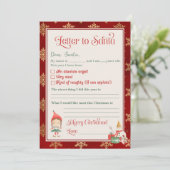 Invitation Lettre au Père Noël modèle pour fille (Debout devant)