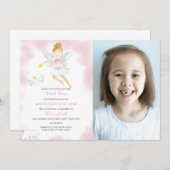 Invitation Lettre aux dents mignonnes avec photo (Devant / Derrière)