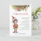 Invitation Lettre aux enfants de Noël de votre elfe (Debout devant)