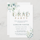 Invitation LETTRE BOtanique D'OR BALANCE (Devant / Derrière)