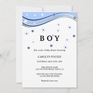 Invitation LETTRE Botanique Eucalyptus Baby shower Boy Invita