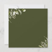 Invitation LETTRE BOtanique Olive Vert Floral Fête des mariée (Dos)