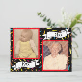 Invitation Lettre bulle rouge 70e anniversaire (Debout devant)