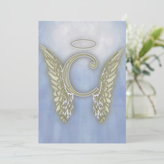 Invitation Lettre C Angel Monogramme (Debout devant)