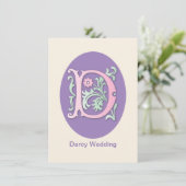 Invitation Lettre D Monogramme Fleur de lis (Debout devant)