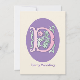 Invitation Lettre D Monogramme Fleur de lis