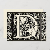 Invitation Lettre D Monogramme médiéval Art Nouveau (Devant / Derrière)