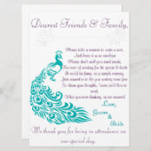 Invitation Lettre d'accueil de station de note de paon (Devant / Derrière)