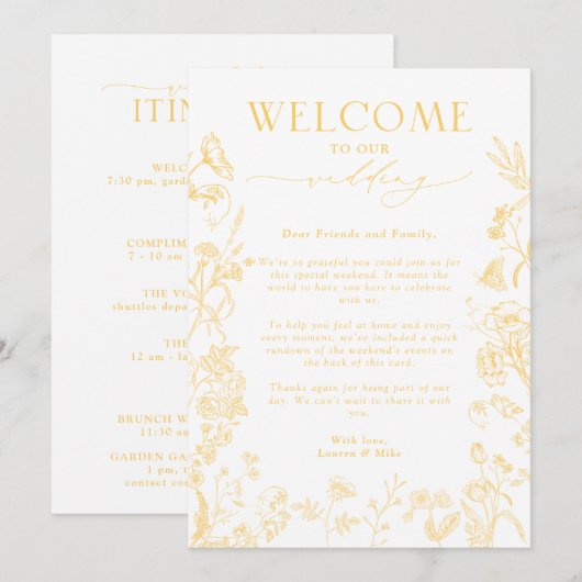 Invitation LETTRE D'ACCUEIL ET Itinéraire DE LA CHINOISE D'OR (Devant / Derrière)