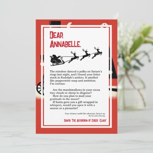 Invitation Lettre dadaïste absurde de la part du Père Noël (Debout devant)