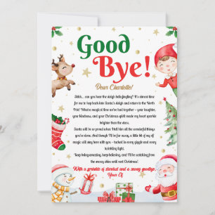 Invitation Lettre d'adieu de l'elfe Noël
