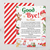 Invitation Lettre d'adieu de l'elfe Noël (Devant / Derrière)