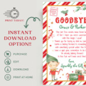 Invitation Lettre d'adieu de votre Elfe de Noël