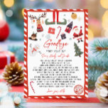 Invitation Lettre d'adieu d'Elf Adieu d'Elf Noël<br><div class="desc">♥ Cette mignonne lettre d'elfe est un complément parfait à votre Noël magique!</div>