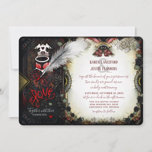 Invitation Lettre d'Amour Halloween - Avec Libellé (Devant)