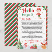 Invitation Lettre d'arrivée de l'elfe Bonjour de votre elfe N (Devant / Derrière)