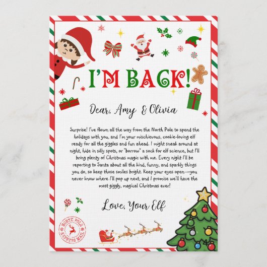 Invitation lettre d'arrivée de l'elfe - lettre de bienvenue d (Devant)