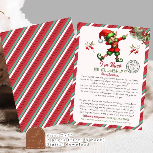 Invitation Lettre d'arrivée de l'elfe qui revient