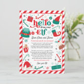 Invitation Lettre d'arrivée d'elf Bonjour de votre elf Elf No (Debout devant)