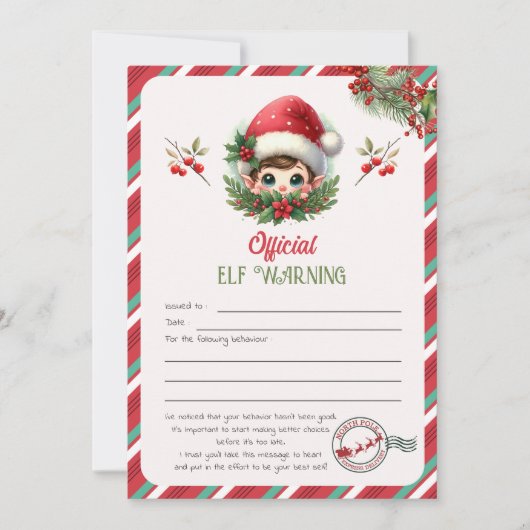 Invitation Lettre d'avertissement Elf (Devant)