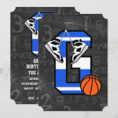 Invitation LETTRE DE Basket-Ball INITIALE PERSONNALISÉE G (Devant / Derrière)