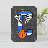 Invitation LETTRE DE Basketball INITIALE PERSONNALISÉE C (Debout devant)