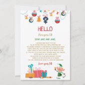 Invitation Lettre de bienvenue aux elfes de Noël (Devant)