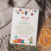 Invitation Lettre de bienvenue aux elfes de Noël