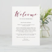 Invitation Lettre de bienvenue de mariage à la typographie él (Debout devant)