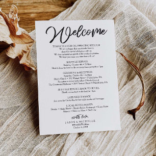 Invitation Lettre de bienvenue de mariage - Modèle de sac d'h