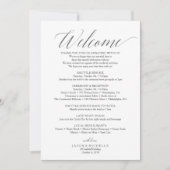 Invitation Lettre de bienvenue du Mariage de script gris (Devant)