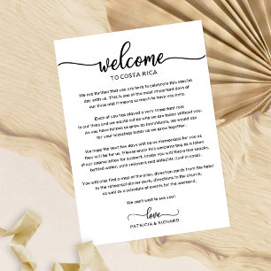 Invitation Lettre de bienvenue pour le week-end de mariage