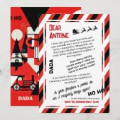 Invitation Lettre de DADA du Père Noël Le Traîneau qui a Oubl (Devant / Derrière)