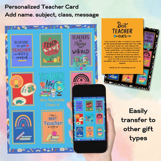 Invitation Lettre de l'enseignant personnalisé Citations amus