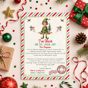 Invitation Lettre de lutin de Noël Je suis de retour M'avez