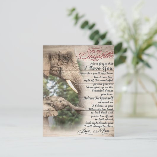 Invitation Lettre de maman à ma fille, Cadeau d'anniversaire (Debout devant)