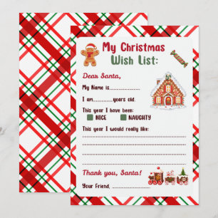 Invitation Lettre de Noël de l'homme en pain d'épices au Père