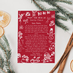 Invitation Lettre de Noël dessinée à la main par le Père Noël