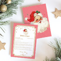 Lettre de Noël du Père Noël avec Rayure Rouge