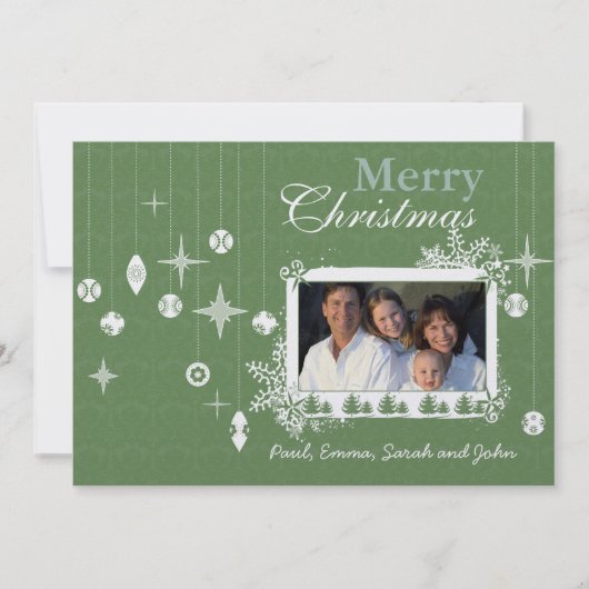 Invitation Lettre de Noël sur le dos Retro Ornements de Noël (Devant)