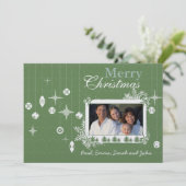 Invitation Lettre de Noël sur le dos Retro Ornements de Noël (Debout devant)